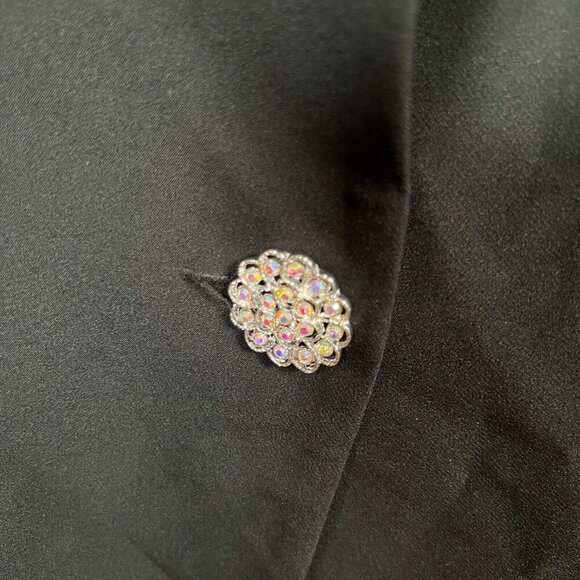 VTG Lily & Taylor Asymmetric Evening Jacket Size 8 Black Rhinestones Church - Picture 5 of 10